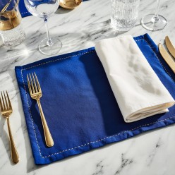 Tovagliette americane blu intenso, stile elegante e versatile. Collezione Doris
