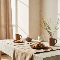 Calliope Collection: tovagliette americane tortora in cotone per una tavola elegante e minimal