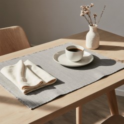 Tovagliette americane 100% cotone tinta unita grigio perla - collezione Persefone