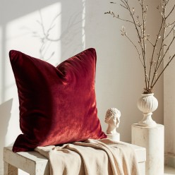 Federa per cuscino arredo rosso in velluto - Ambrosia Collection