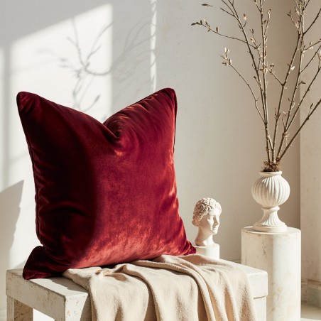 Federa per cuscino arredo rosso in velluto - Ambrosia Collection