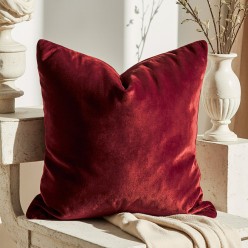 Federa per cuscino arredo rosso in velluto - Ambrosia Collection