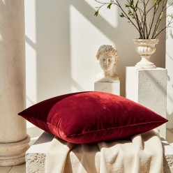 Federa per cuscino arredo rosso in velluto - Ambrosia Collection