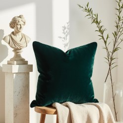 Cuscino arredo verde scuro in velluto - linea Selinunte