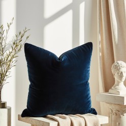 Federa velluto per cuscino arredo blu scuro - collezione Zefiro