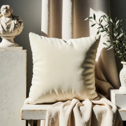 Cuscino in velluto panna collezione Aletheia