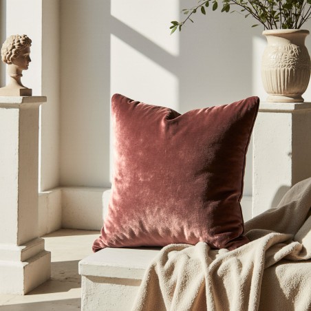 Cuscino arredo in velluto rosa antico linea Afrodite
