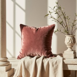 Cuscino arredo in velluto rosa antico linea Afrodite