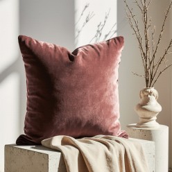 Cuscino arredo in velluto rosa antico linea Afrodite