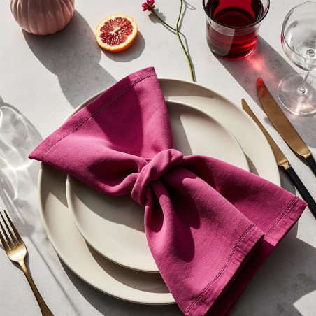 Tovaglioli fucsia in cotone collezione Adone