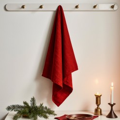 Collezione Ambrosia, canovaccio in cotone rosso perfetto per il Natale
