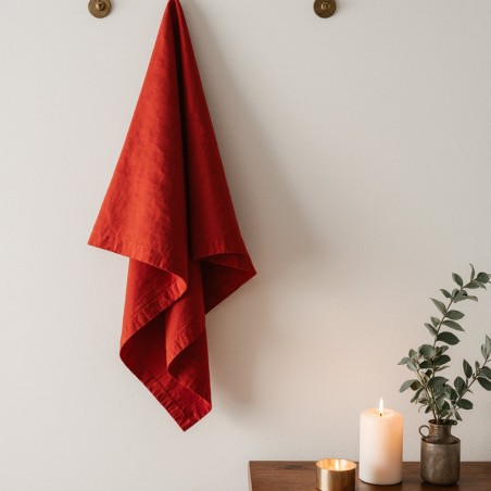Collezione Ambrosia, canovaccio in cotone rosso perfetto per il Natale