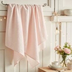 Canovaccio rosa chiaro in cotone 100% – Collezione Hera, dolce eleganza