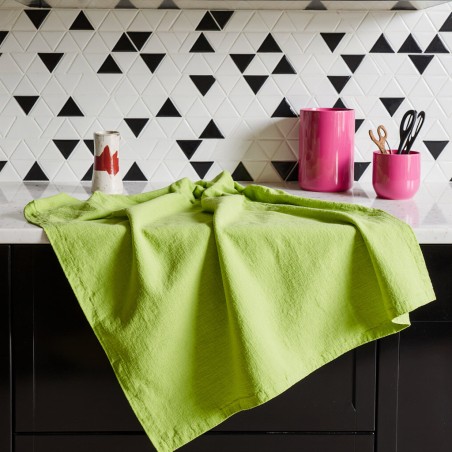 Canovaccio verde prato in cotone 100% – Collezione Arianna, freschezza pura