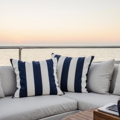 Federa d'arredo Cefiso in cotone a righe Made in Italy