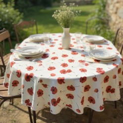 Calipso Collezione di tovagliato made in Italy in cotone con papaveri estiva