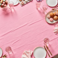 Clio – Tovaglia rosa vibrante in cotone 100% per una tavola piena di vita
