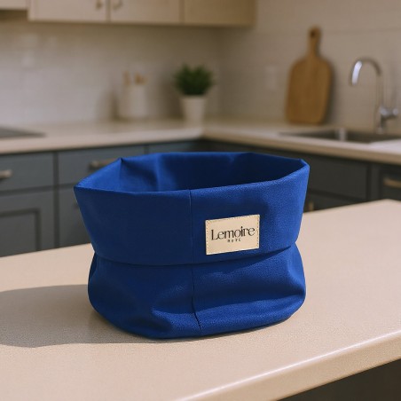 Cestino blu elettrico 100% cotone per pane e cialde – Collezione Doris