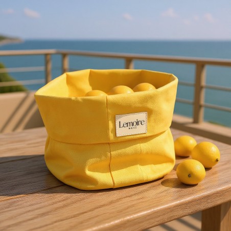 Cestino portapane in tessuto giallo Ercole | Stile solare e mediterraneo