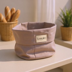 Cestino portapane in stoffa tortora – Collezione Calliope