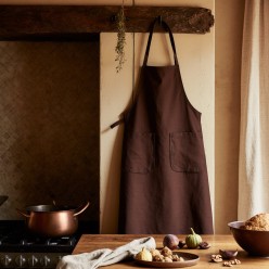 Grembiule marrone in cotone 100% con tasche – Collezione Dike