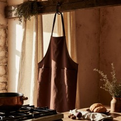 Grembiule marrone in cotone 100% con tasche – Collezione Dike