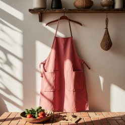 Afrodite: il grembiule in cotone rosa antico che profuma di casa