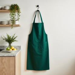 Grembiule verde bosco Selinunte 100% cotone: natura, radici e silenzio in cucina