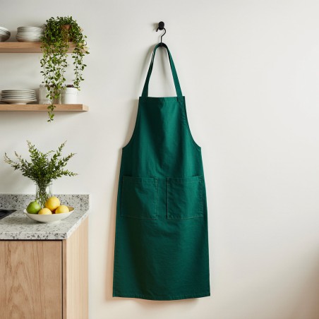 Grembiule verde bosco Selinunte 100% cotone: natura, radici e silenzio in cucina