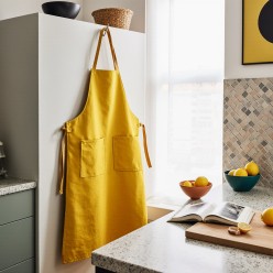 Grembiule giallo limone 100% cotone linea Ercole: forza e luce in cucina