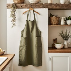 Grembiule verde oliva Meleagro 100% cotone: tradizione e natura in cucina