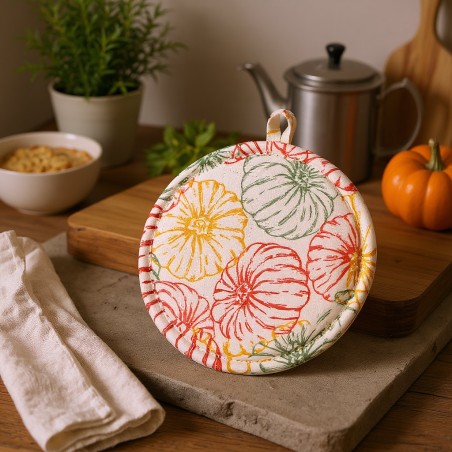 Presina “Thesmophoria” in cotone panama con Zucche lemoire home