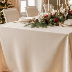 Completo Tavola per feste di Natale luccicante avorio