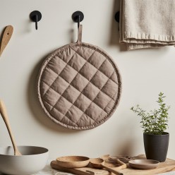 Presina rotonda tortora in cotone – Collezione Calliope artigianale
