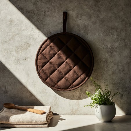 Presina rotonda in cotone marrone scuro – Collezione Dike
