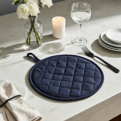 Presina blu scuro in cotone fatto a mano – Eleganza silenziosa con la collezione Zefiro