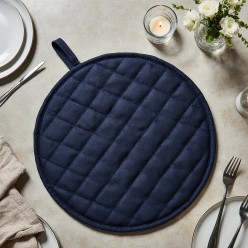Presina blu scuro in cotone fatto a mano – Eleganza silenziosa con la collezione Zefiro