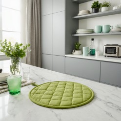 Presina verde prato in cotone fatto a mano – La freschezza artigianale della collezione Arianna