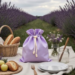 Sacco portapane lilla in cotone – Eleganza rustica e profumo di lavanda