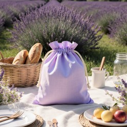 Sacco portapane lilla in cotone – Eleganza rustica e profumo di lavanda