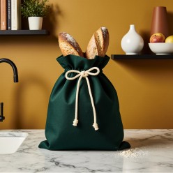 Sacco portapane in cotone verde bosco – Eleganza naturale Selinunte