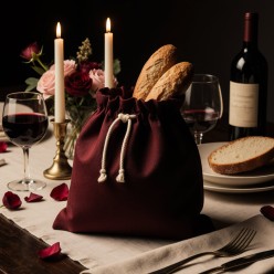 Sacco portapane in cotone bordeaux – Calore, eleganza e semplicità Fedra
