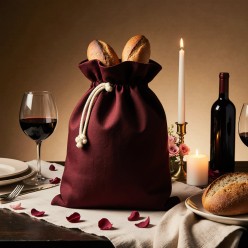 Sacco portapane in cotone bordeaux – Calore, eleganza e semplicità Fedra