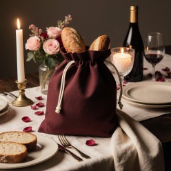 Sacco portapane in cotone bordeaux – Calore, eleganza e semplicità Fedra