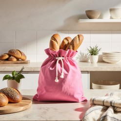 Sacco portapane rosa vibrante in cotone – Collezione Clio