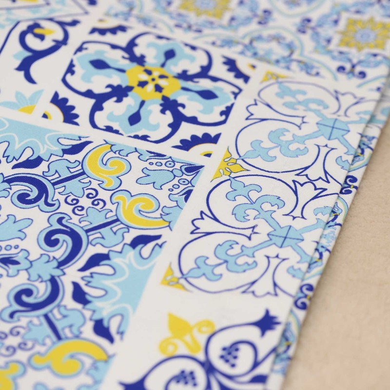 Grembiule Scilla in cotone 100% – Maioliche mediterranee dettaglio lemoire home Grembiule Scilla in cotone 100% – Maioliche mediterranee dettaglio lemoire home