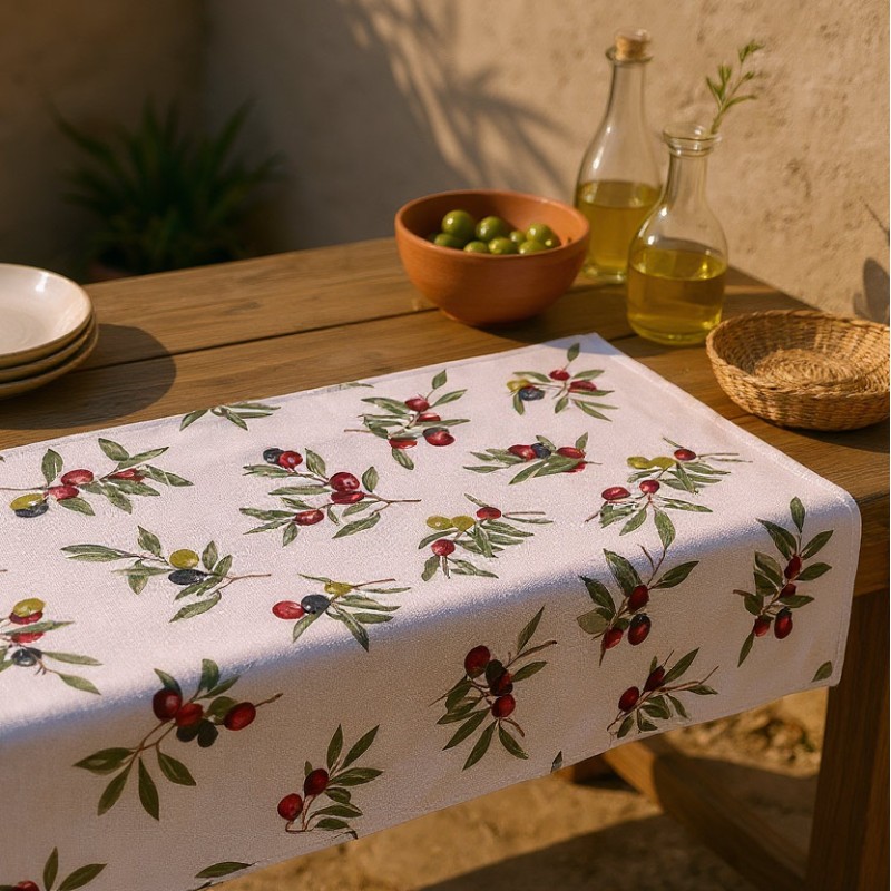 Completo tavola mediterranea collezione Nisa allestimento lemoire