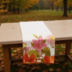 Tovaglia floreale dai colori autunnali - collezione Penelope