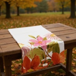 Tovaglia floreale dai colori autunnali - collezione Penelope