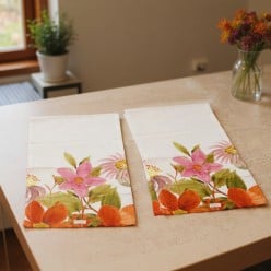 Tovaglia floreale dai colori autunnali - collezione Penelope